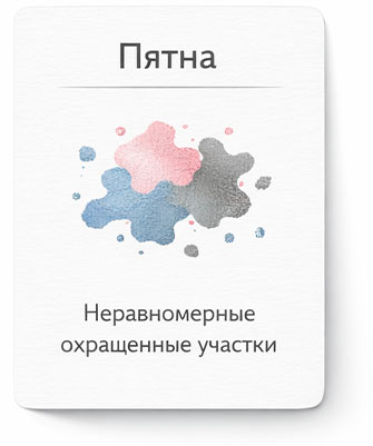 Инфографика вариантов постакне: пятна, неровная текстура и рубчики